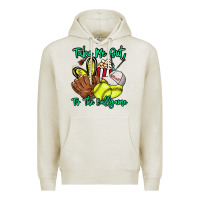 Oatmeal Heather Take me out to the ballgame Premium Hoodie - HowdyJamesFarm