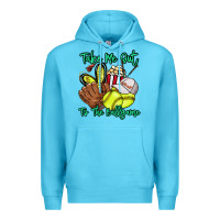 Ocean Blue Take me out to the ballgame Premium Hoodie - HowdyJamesFarm