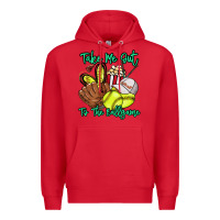 Red Take me out to the ballgame Premium Hoodie - HowdyJamesFarm