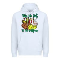 White Take me out to the ballgame Premium Hoodie - HowdyJamesFarm