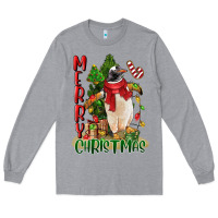 Heather Grey merry christmas penguin Long Sleeve Tee - LillyAllenDesigns