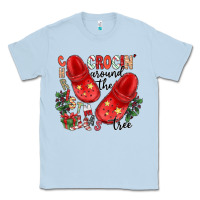 Dusty Blue christmas crocin around the tree Classic Tee - CowhideDigitalArt