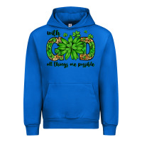 Cobalt With god all things are possible St. Patrick's Day Urban Hoodie - LillyAllenDesigns