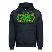 Navy With god all things are possible St. Patrick's Day Urban Hoodie - LillyAllenDesigns
