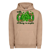 Pigment Burro With god all things are possible St. Patrick's Day Urban Hoodie - LillyAllenDesigns