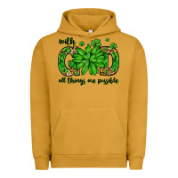 Pigment Peanut Butter With god all things are possible St. Patrick's Day Urban Hoodie - LillyAllenDesigns
