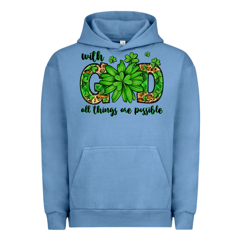 With God All Things Are Possible St. Patrick's Day Urban Hoodie by LillyAllenDesigns | Teevron