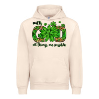 Sandshell With god all things are possible St. Patrick's Day Urban Hoodie - LillyAllenDesigns