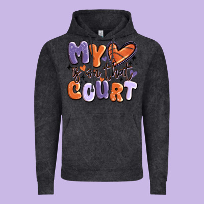 My Heart Is On That Court Vintage Hoodie Designed By Maliassmallbusiness
