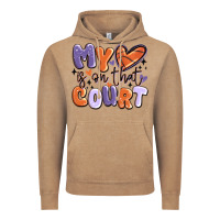 Vintage Coffee my heart is on that court Vintage Hoodie - MaliasSmallBusiness