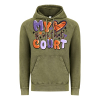 Vintage Olive my heart is on that court Vintage Hoodie - MaliasSmallBusiness