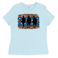 Baby Blue armed forces day soldier Ladies Tee - Artiststas
