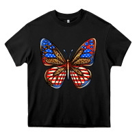 Black 4th of july butterfly Heavy Core Tee - BundleAndBundleShop