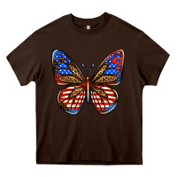 Chocolate Brown 4th of july butterfly Heavy Core Tee - BundleAndBundleShop