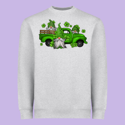 St Patrick's Gnomes Farm Truck Heavyweight Sweatshirt Designed By Jasminsmagicworld