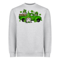 Heather Grey st patrick's gnomes farm truck Heavyweight Sweatshirt - Jasminsmagicworld