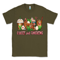 Army Green chicken   coffee cups Classic Tee - MaliasSmallBusiness