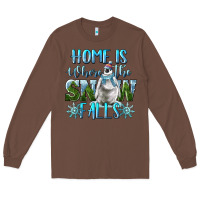 Chestnut Home Is Where The Snow Falls Winter Penguin Long Sleeve Tee - LillyAllenDesigns