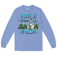 Colony Blue Home Is Where The Snow Falls Winter Penguin Long Sleeve Tee - LillyAllenDesigns