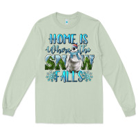 Matcha Home Is Where The Snow Falls Winter Penguin Long Sleeve Tee - LillyAllenDesigns