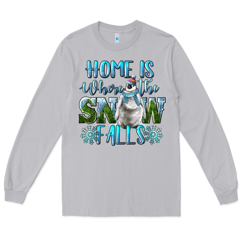 Home Is Where The Snow Falls Winter Penguin Long Sleeve Tee by LillyAllenDesigns | Teevron