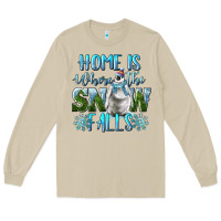 Mushroom Home Is Where The Snow Falls Winter Penguin Long Sleeve Tee - LillyAllenDesigns