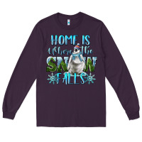 Plum Home Is Where The Snow Falls Winter Penguin Long Sleeve Tee - LillyAllenDesigns