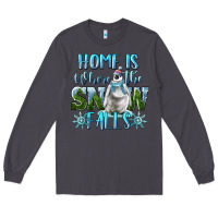Smoke Home Is Where The Snow Falls Winter Penguin Long Sleeve Tee - LillyAllenDesigns