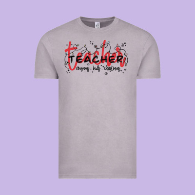 Christmas Teacher Vintage Tee Designed By Maliassmallbusiness