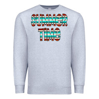 Heather Grey summer time serape doodle Premium Sweatshirt - CowCowDesign