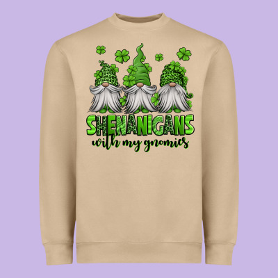 Shenanigans With My Gnomies St Patricks Day Gnomes Heavyweight Sweatshirt Designed By Jasminsmagicworld