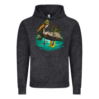 Vintage Black fishing pelican camp Vintage Hoodie - NancyCooperArtShop