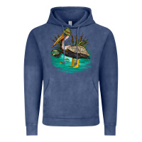 Vintage Denim fishing pelican camp Vintage Hoodie - NancyCooperArtShop