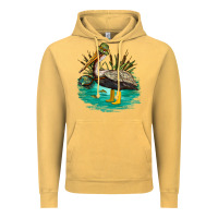 Vintage Mustard fishing pelican camp Vintage Hoodie - NancyCooperArtShop