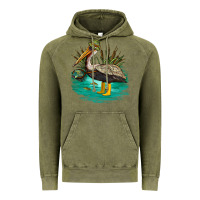 Vintage Olive fishing pelican camp Vintage Hoodie - NancyCooperArtShop