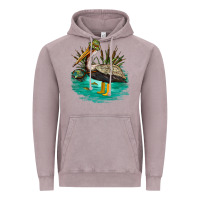 Vintage Zinc fishing pelican camp Vintage Hoodie - NancyCooperArtShop