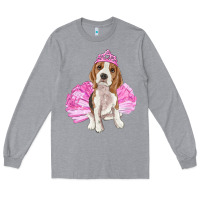 Heather Grey Balerina beagle with tutu Long Sleeve Tee - RanaPortraitStore