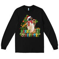Black Merry Christmas Penguin Long Sleeve Tee - LillyAllenDesigns