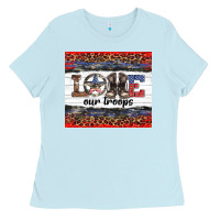 Baby Blue armed forces day love our troops Ladies Tee - Artiststas