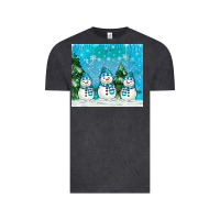 Vintage Black snowman Vintage Tee - MaliasSmallBusiness
