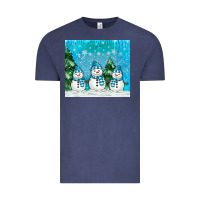 Vintage Denim snowman Vintage Tee - MaliasSmallBusiness