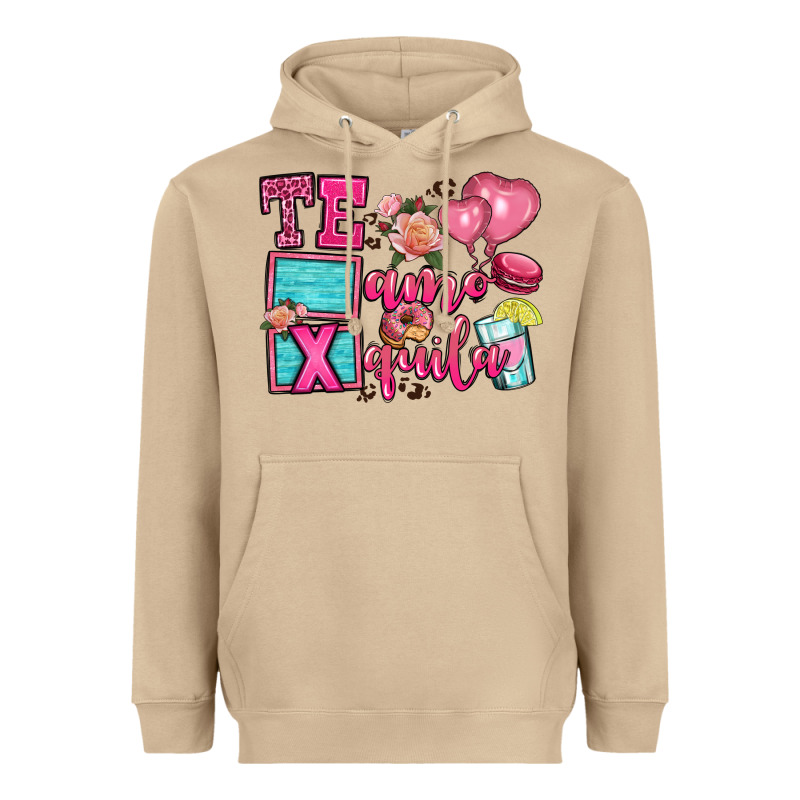 Te Amo Te Quila Heavyweight Hoodie by OliviaCreatesArt | Teevron