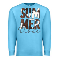 Ocean Blue Summer Vibes Brown White Cowhide Premium Sweatshirt - CowCowDesign