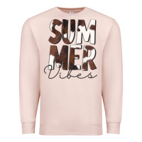 Pale Pink Summer Vibes Brown White Cowhide Premium Sweatshirt - CowCowDesign