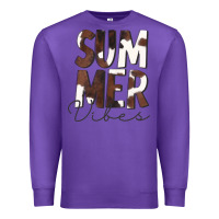 Purple Summer Vibes Brown White Cowhide Premium Sweatshirt - CowCowDesign