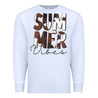 White Summer Vibes Brown White Cowhide Premium Sweatshirt - CowCowDesign
