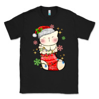 Black christmas cat in Classic Tee - MaliasSmallBusiness
