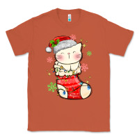 Copper christmas cat in Classic Tee - MaliasSmallBusiness