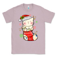 Lilac christmas cat in Classic Tee - MaliasSmallBusiness
