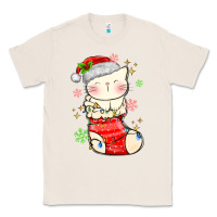 Natural christmas cat in Classic Tee - MaliasSmallBusiness